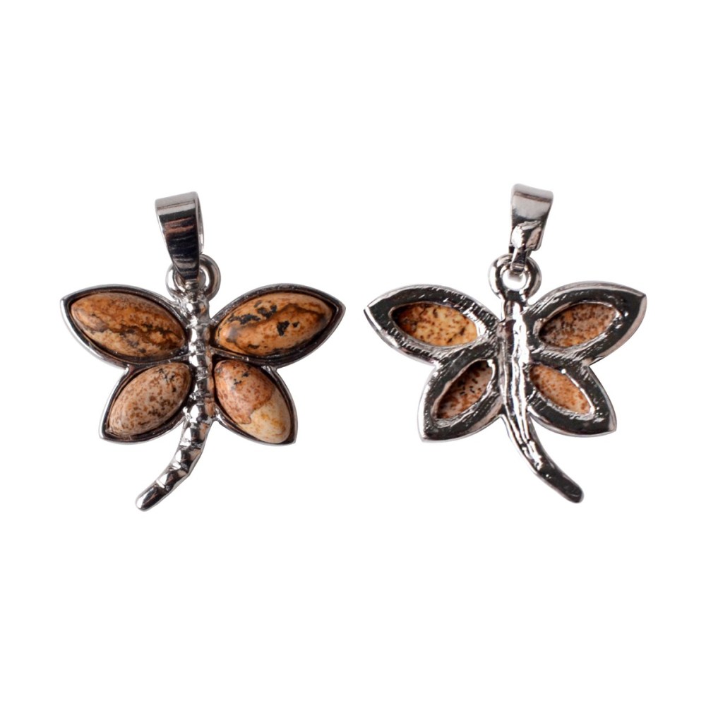 Silver Butterfly Gemstone Pendant