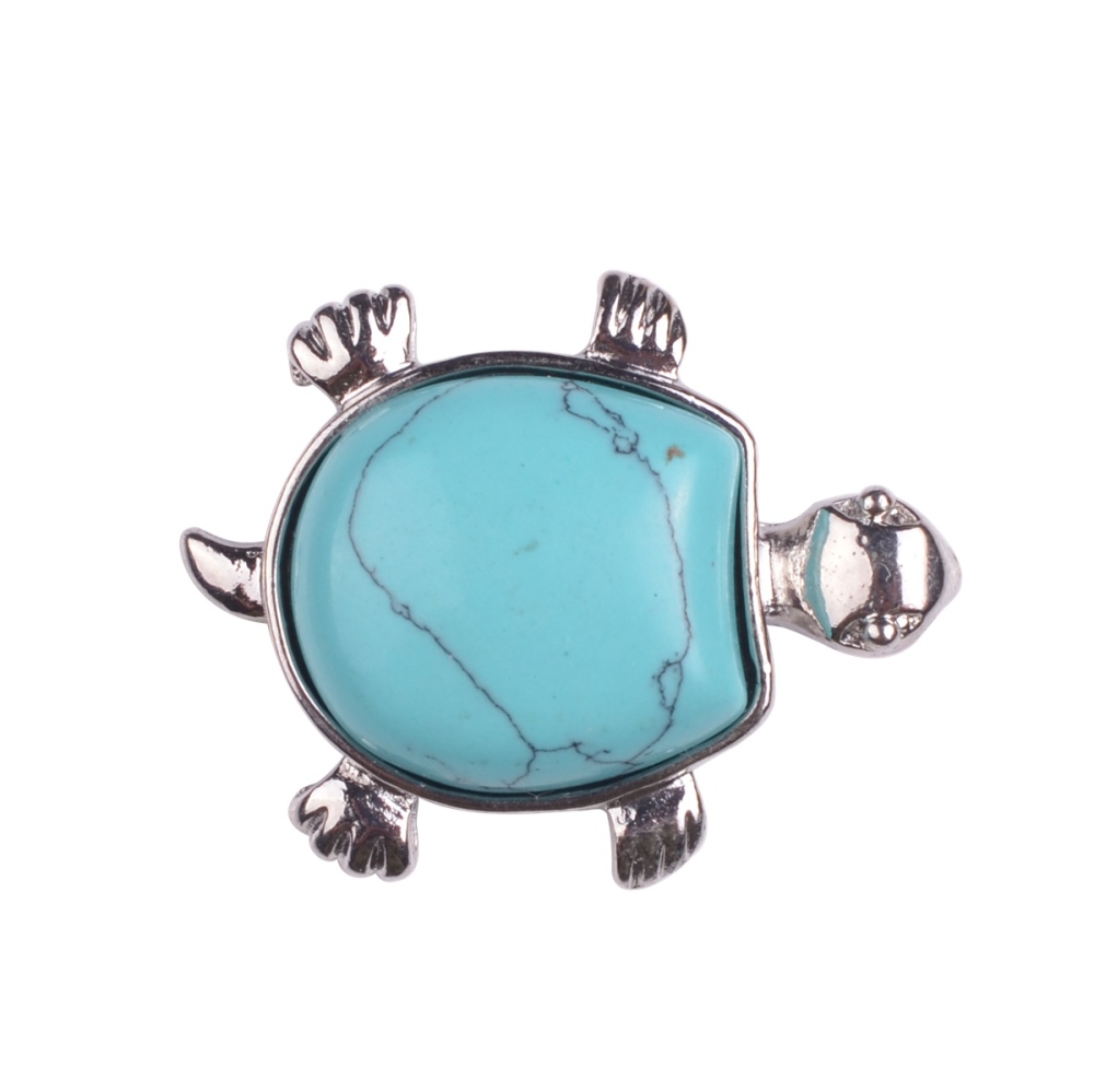 Silver Tortoise Gemstone Pendant