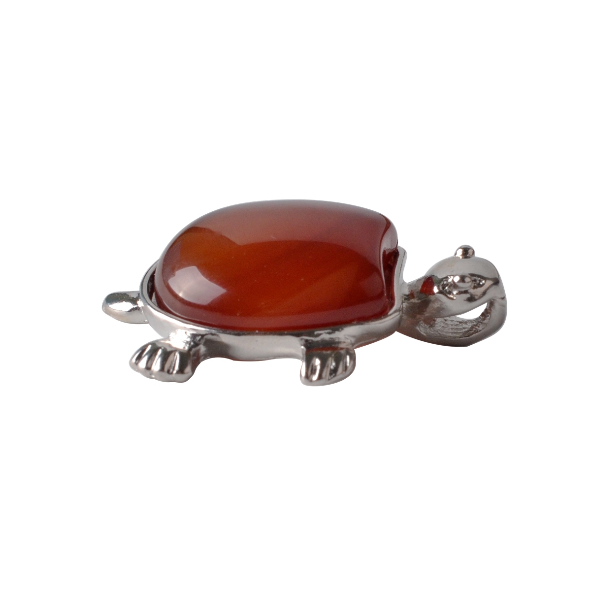 Silver Tortoise Gemstone Pendant