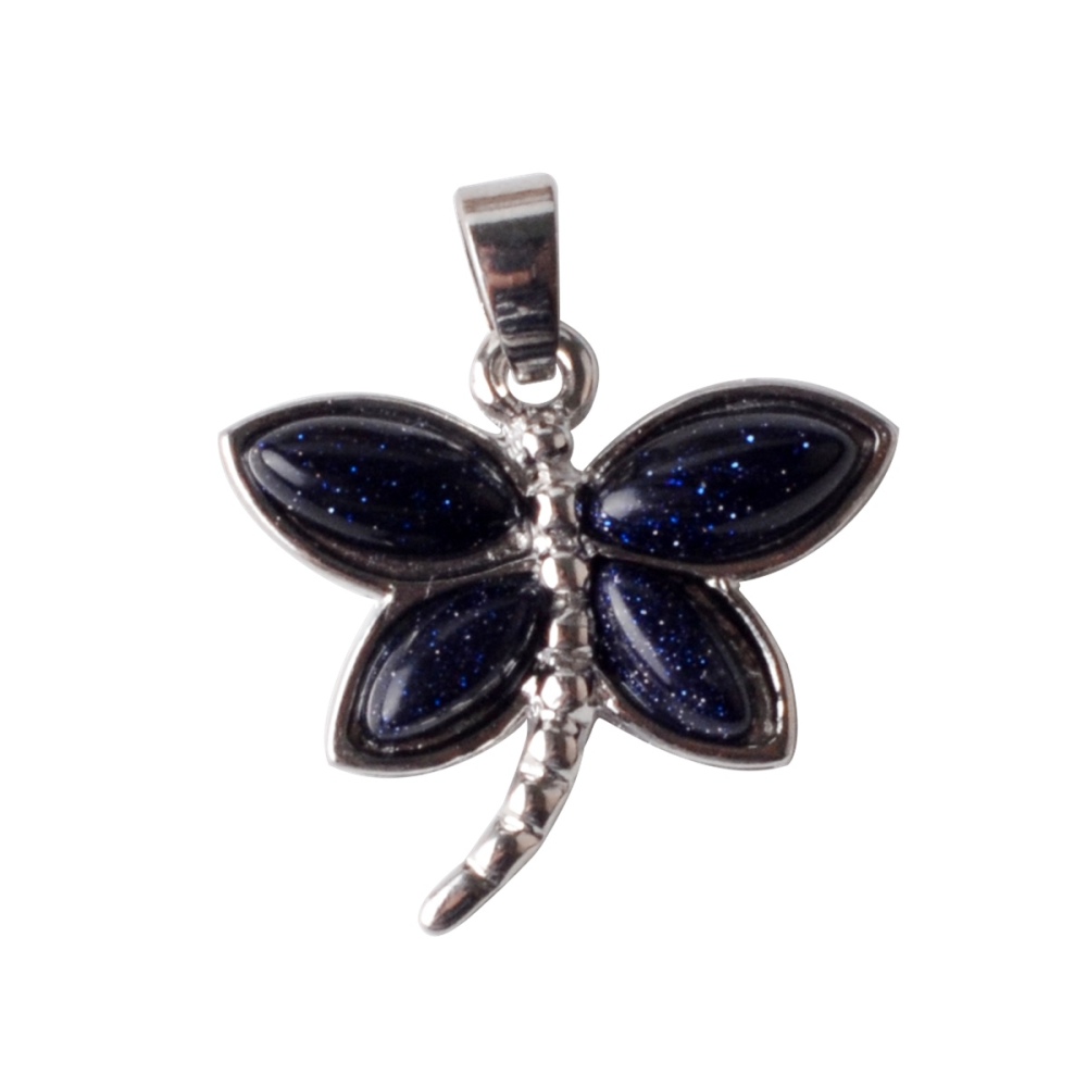 Silver Butterfly Gemstone Pendant