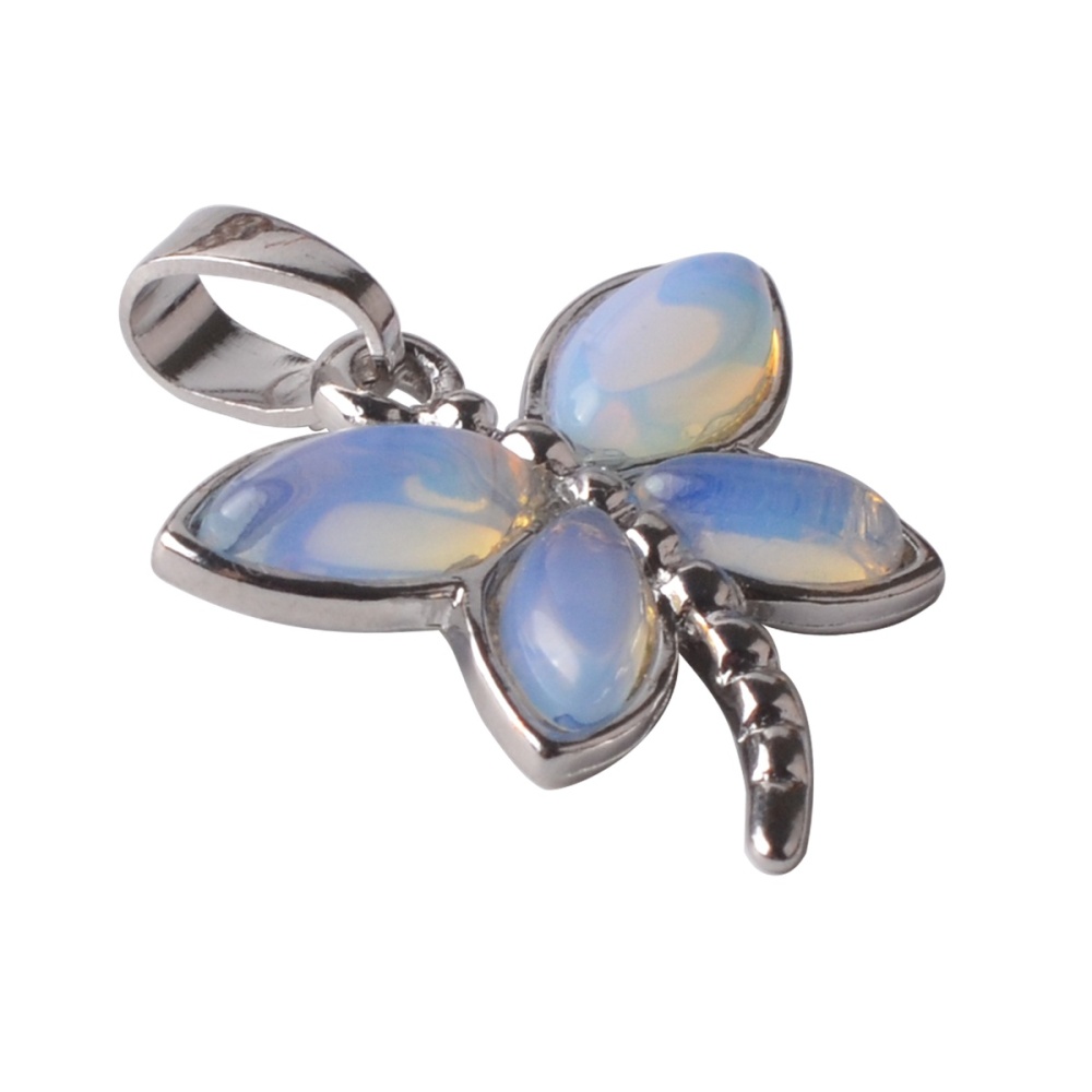 Silver Butterfly Gemstone Pendant