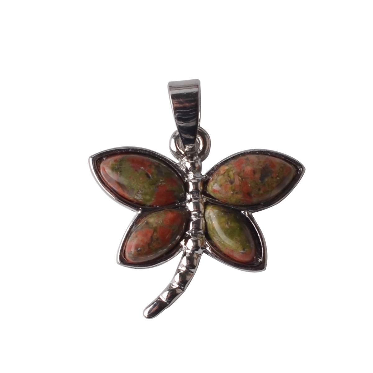 Silver Butterfly Gemstone Pendant