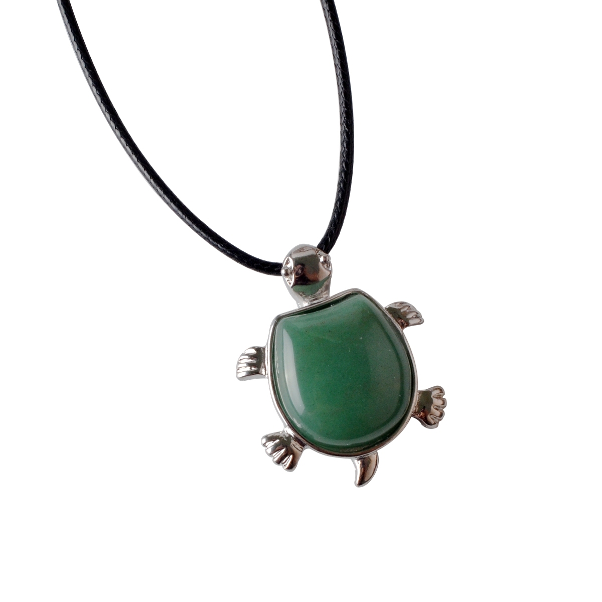 Silver Tortoise Gemstone Pendant