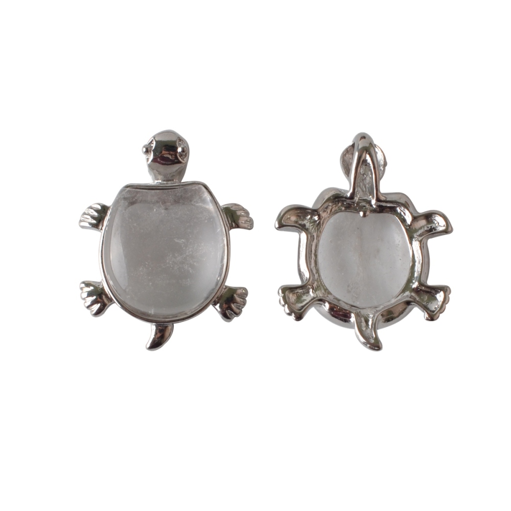 Silver Tortoise Gemstone Pendant