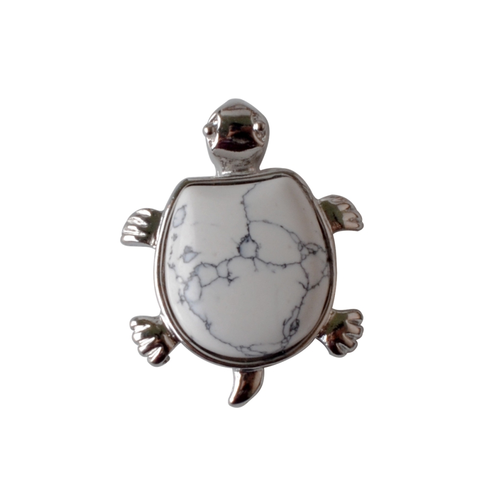 Silver Tortoise Gemstone Pendant