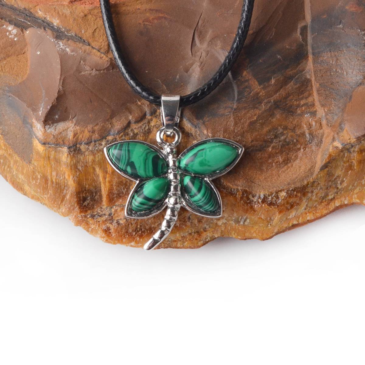 Silver Butterfly Gemstone Pendant