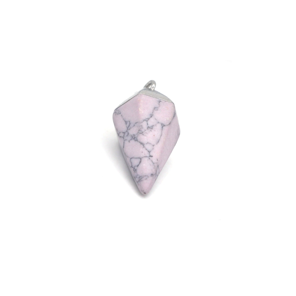 Silver Hexahedral Cone Gemstone Pendant