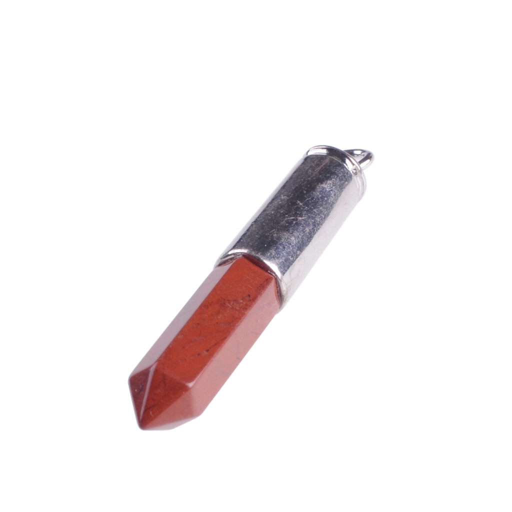 Silver Hexahedral Cylinder Gemstone Pendant