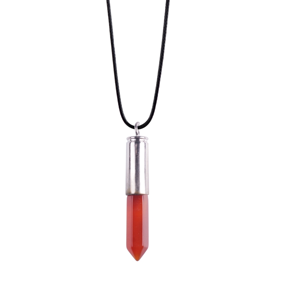 Silver Hexahedral Cylinder Gemstone Pendant