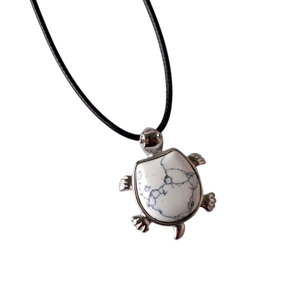 Silver Tortoise Gemstone Pendant
