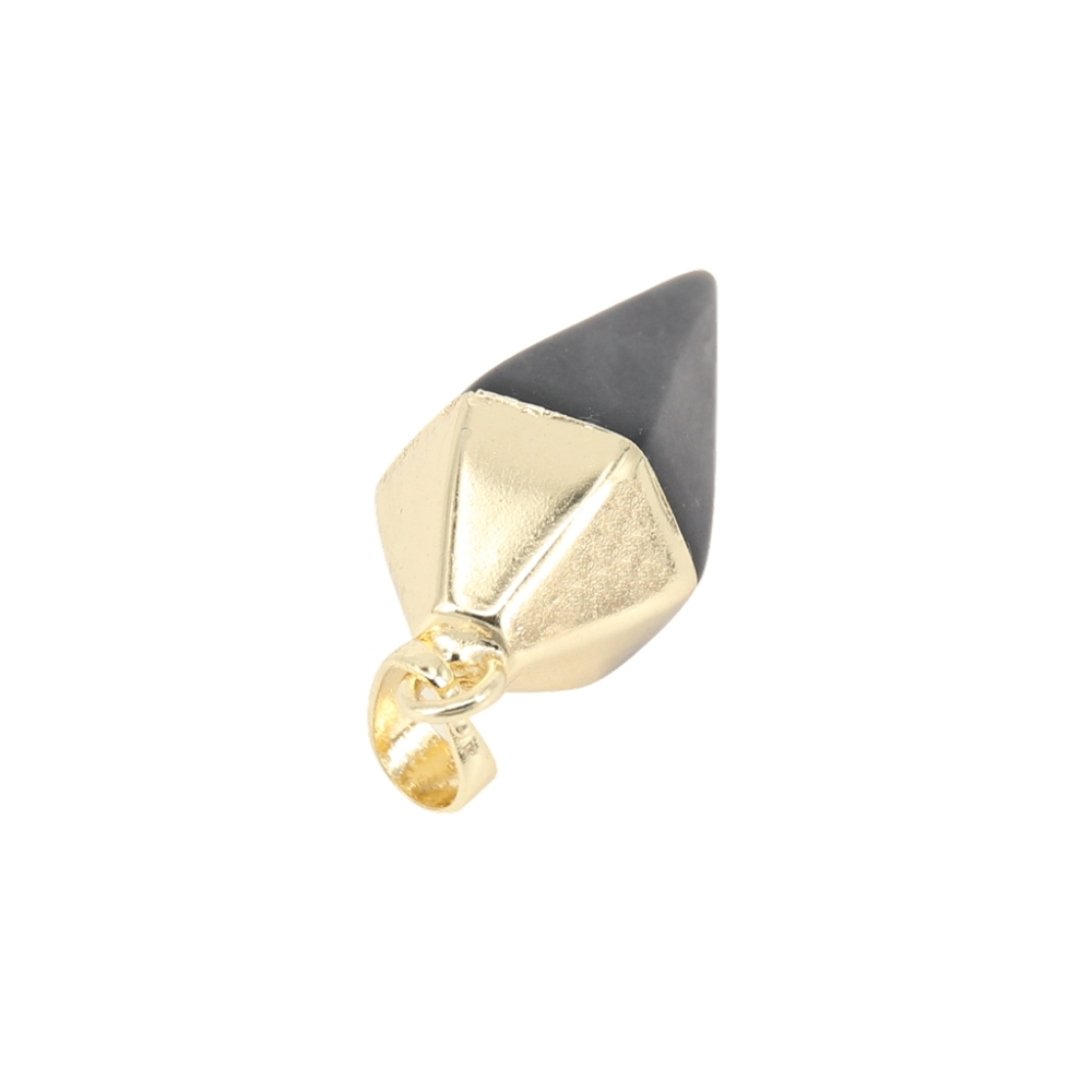 Silver Hexahedral Cone Gemstone Pendant