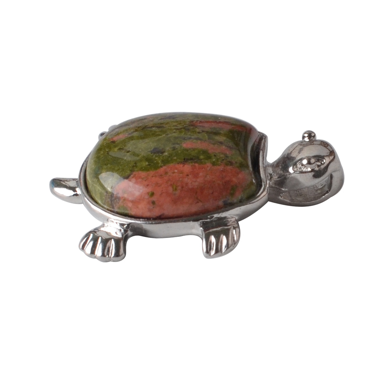 Silver Tortoise Gemstone Pendant