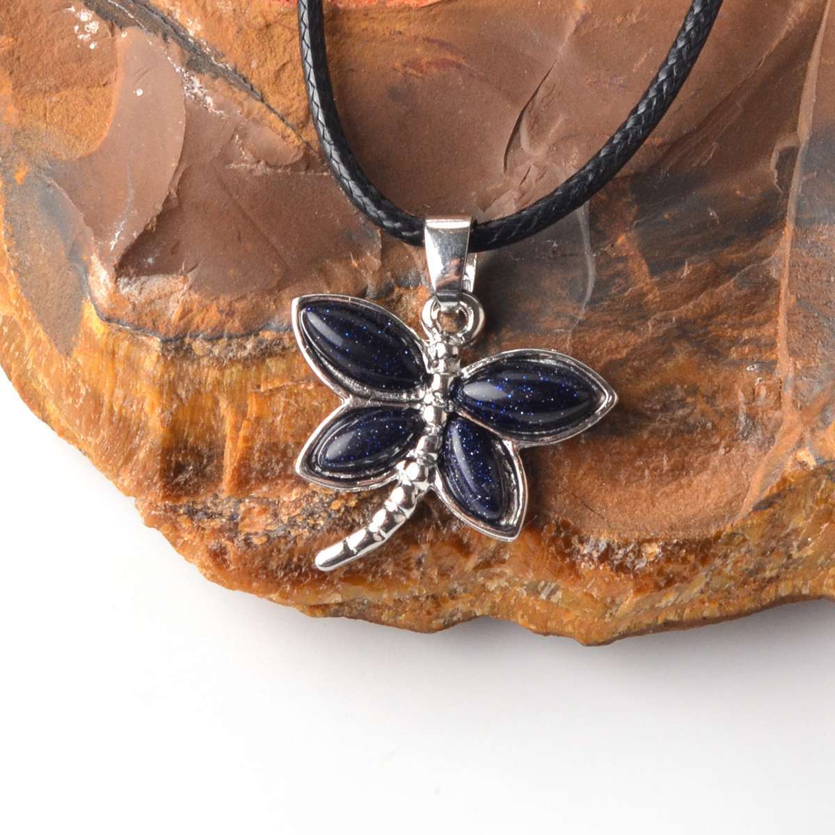 Silver Butterfly Gemstone Pendant