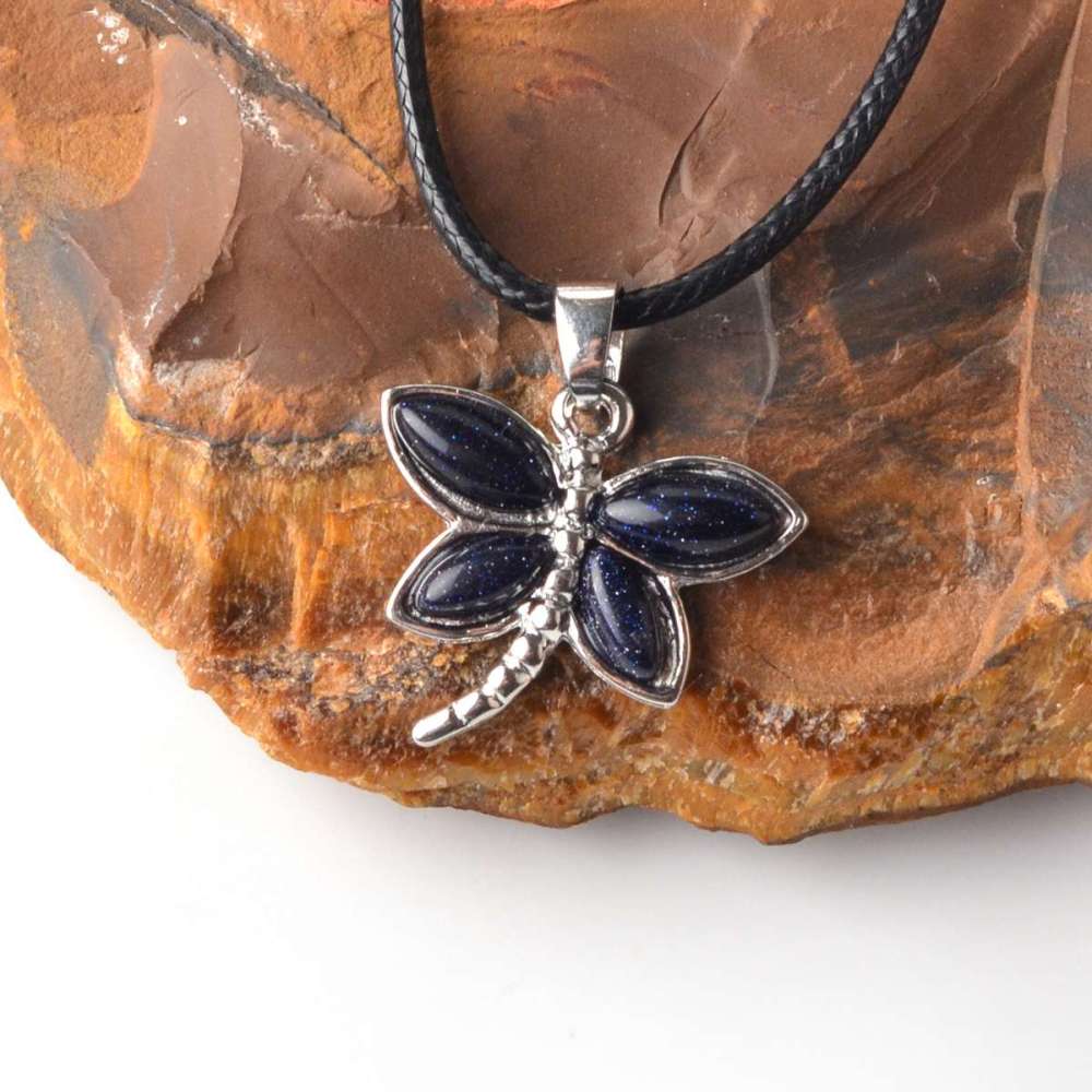 Silver Butterfly Gemstone Pendant