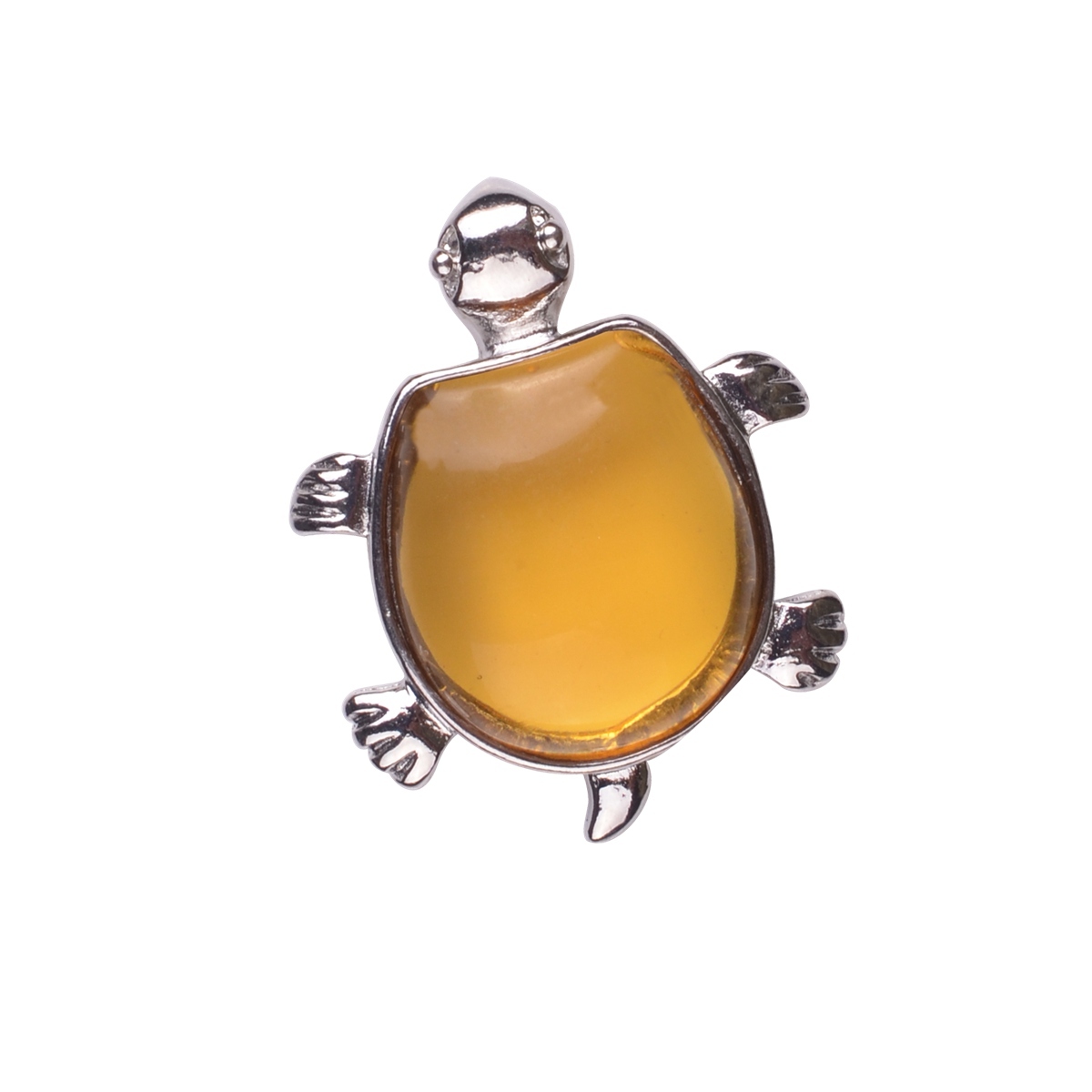 Silver Tortoise Gemstone Pendant