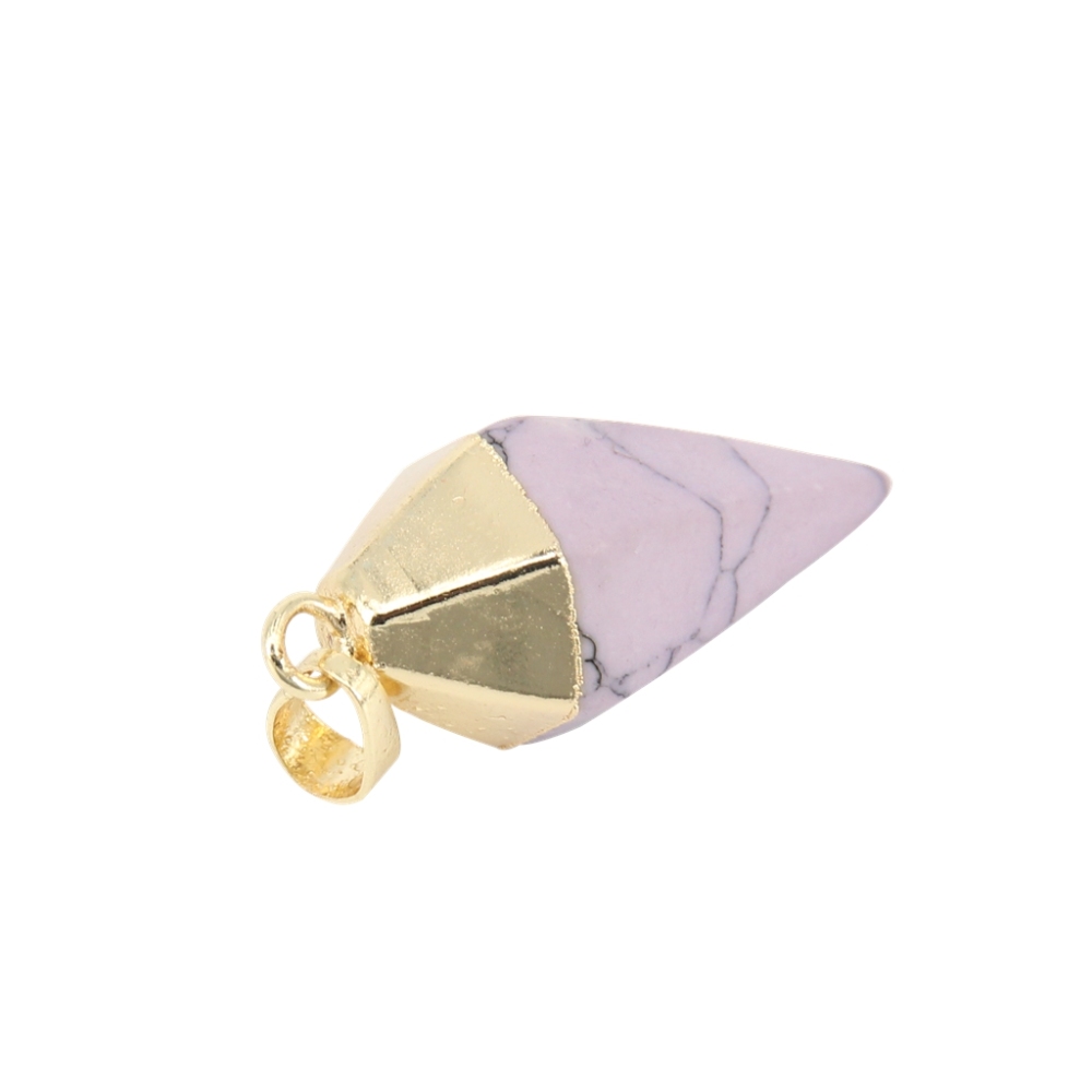 Silver Hexahedral Cone Gemstone Pendant