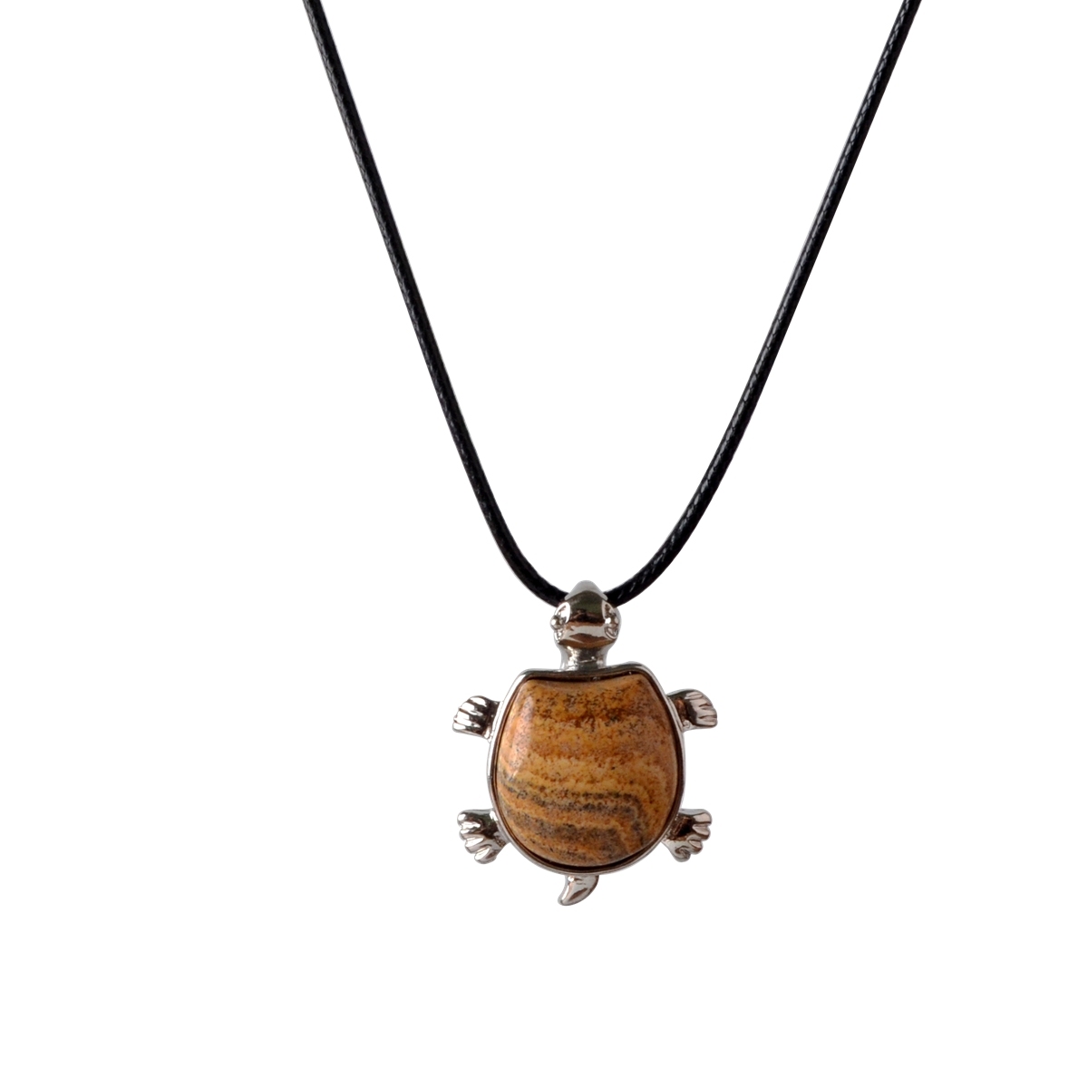 Silver Tortoise Gemstone Pendant