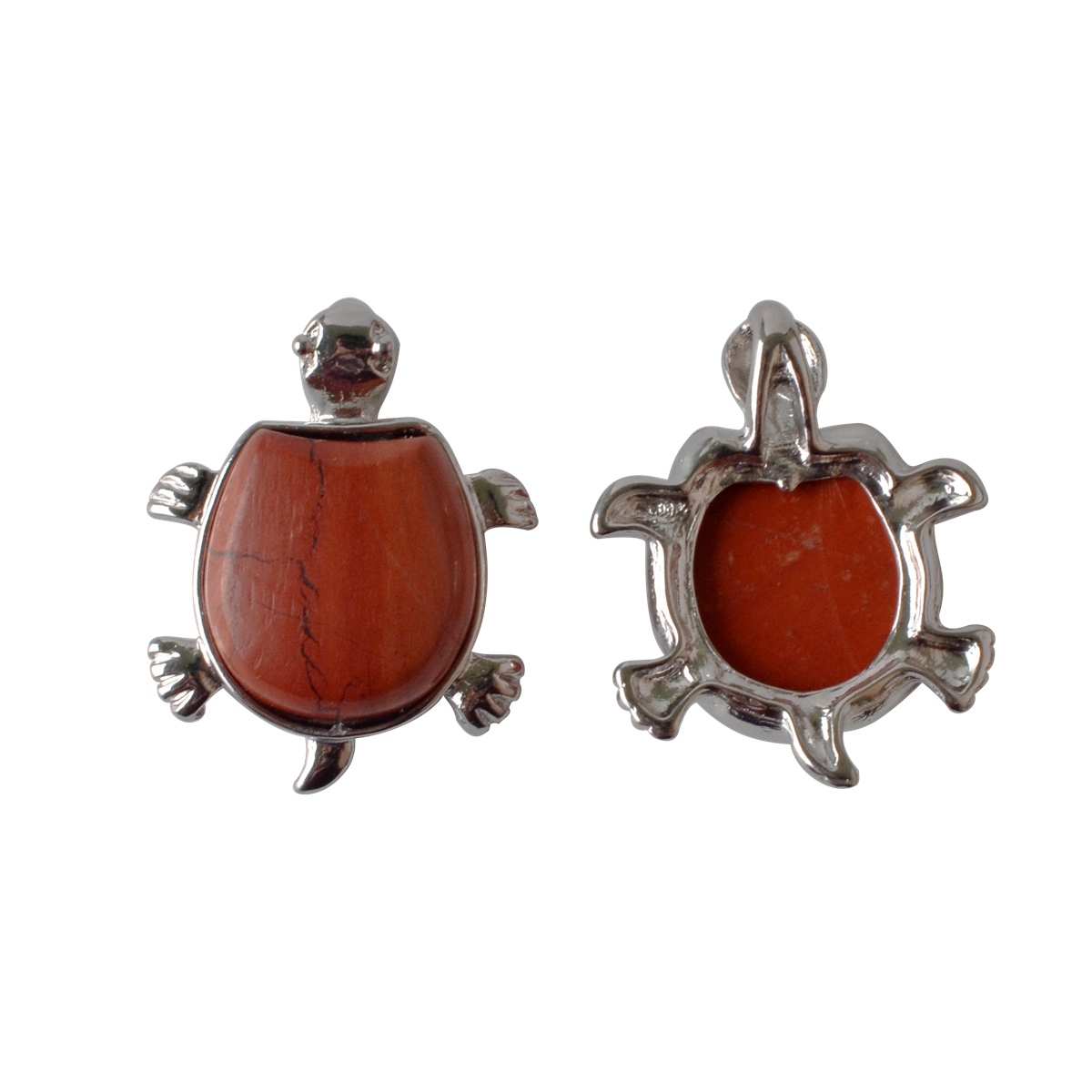 Silver Tortoise Gemstone Pendant