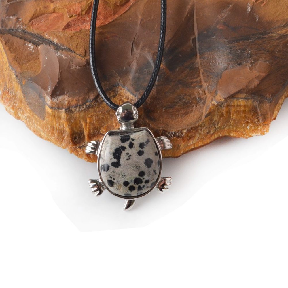 Silver Tortoise Gemstone Pendant