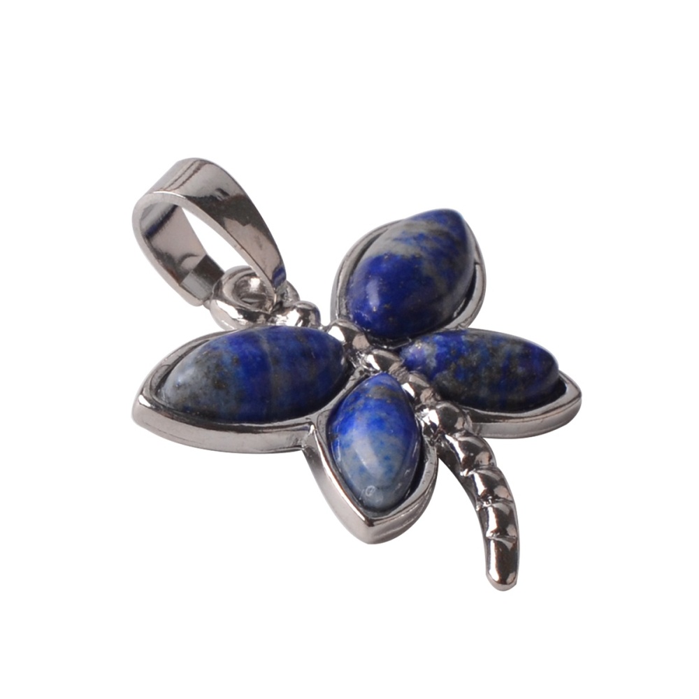 Silver Butterfly Gemstone Pendant
