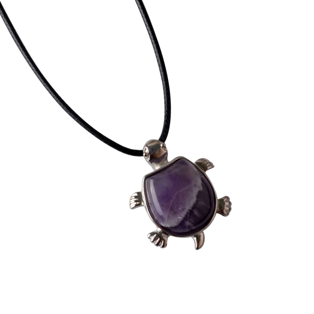 Silver Tortoise Gemstone Pendant