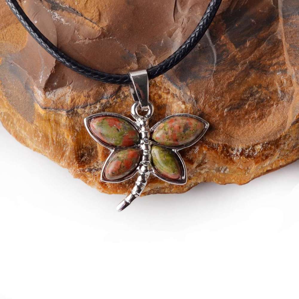 Silver Butterfly Gemstone Pendant