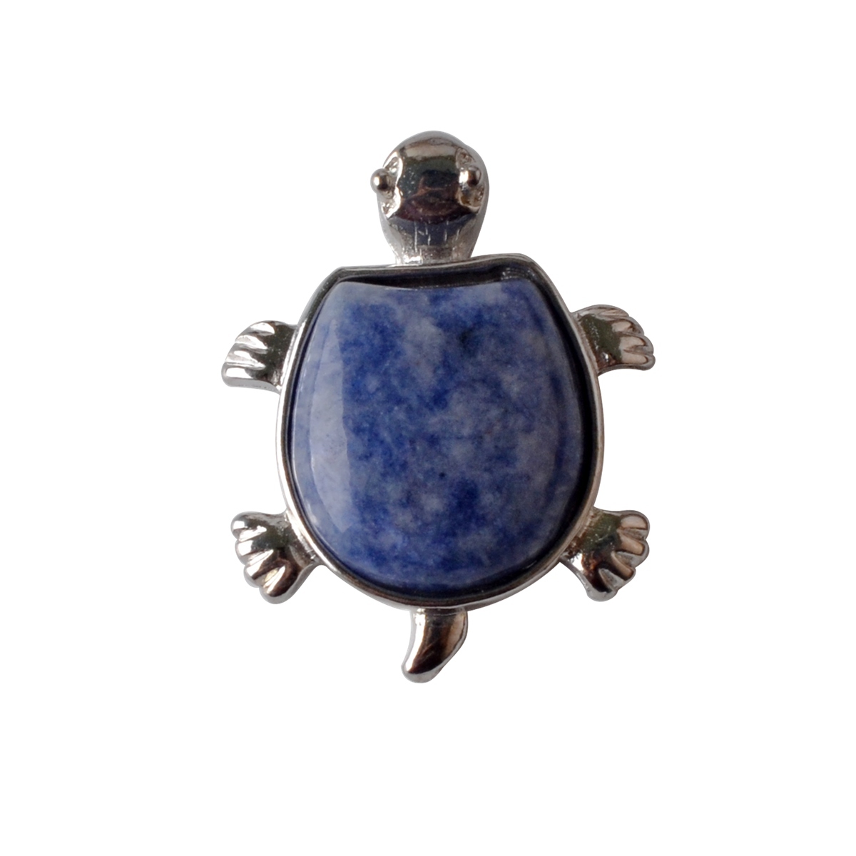 Silver Tortoise Gemstone Pendant