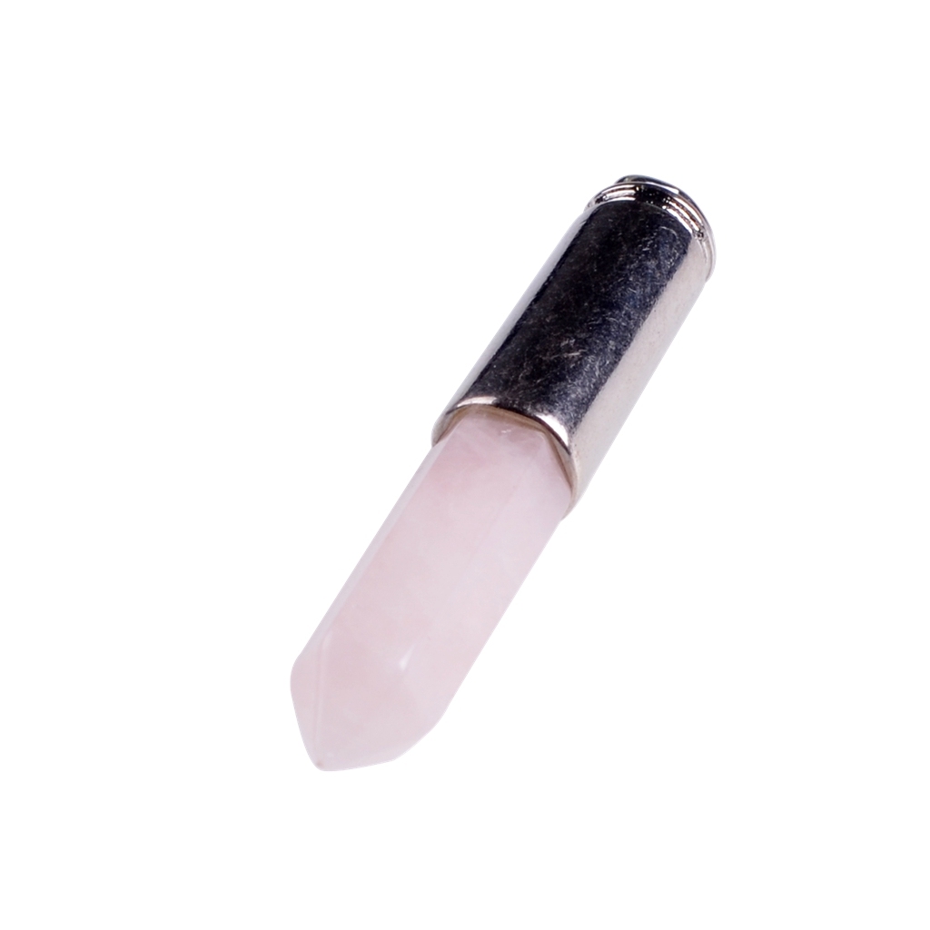Silver Hexahedral Cylinder Gemstone Pendant