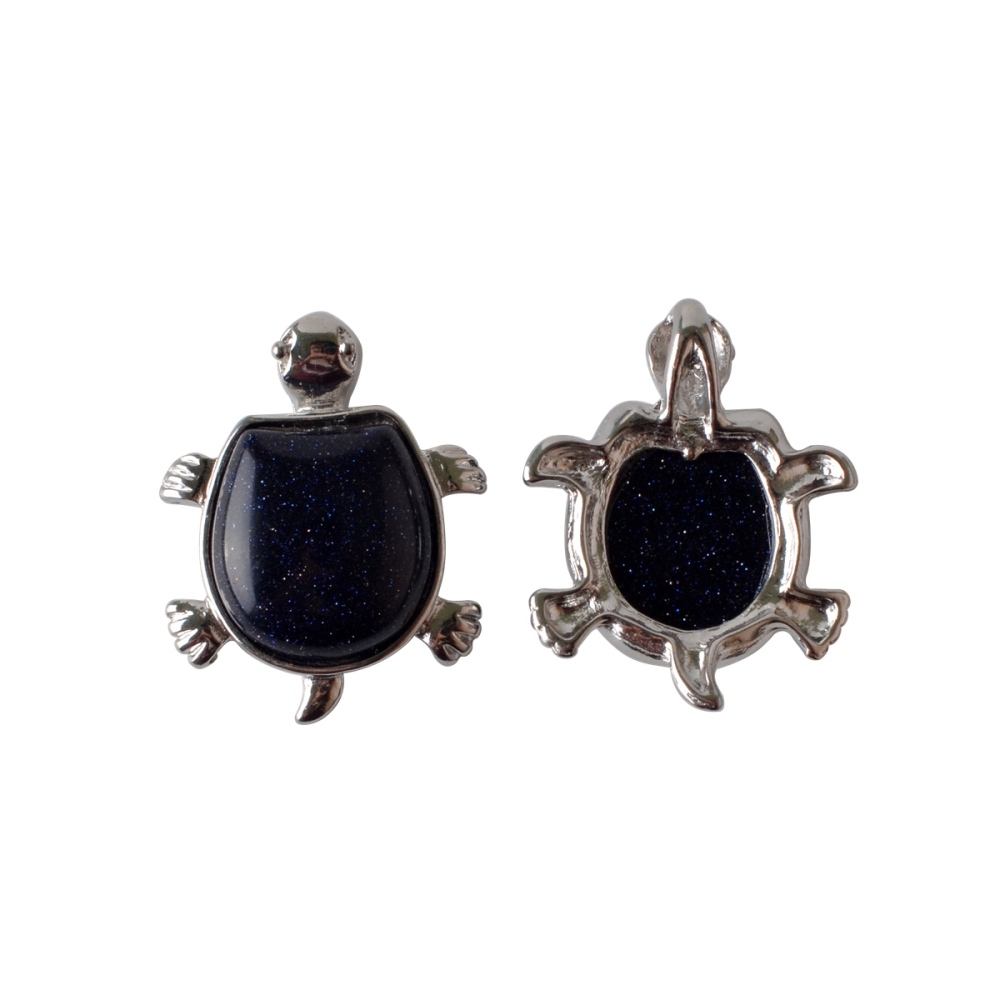 Silver Tortoise Gemstone Pendant