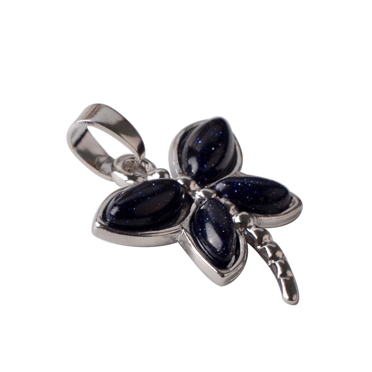 Silver Butterfly Gemstone Pendant