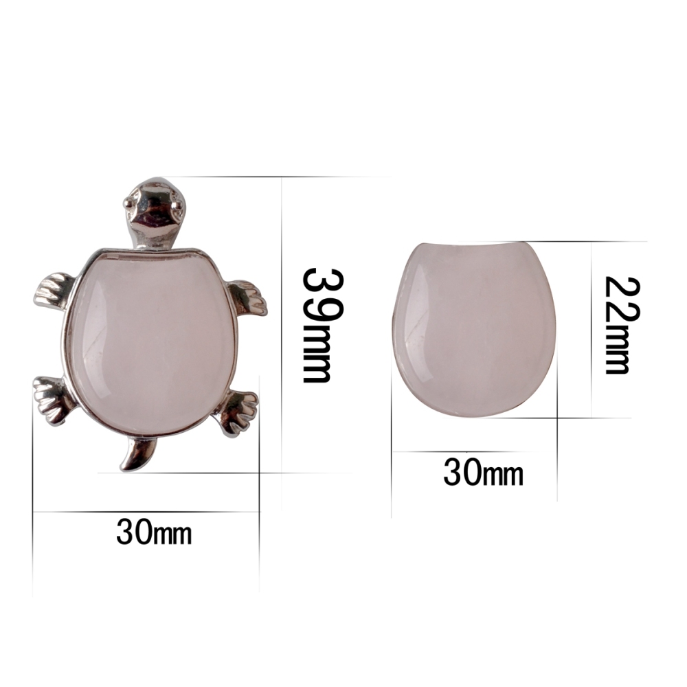 Silver Tortoise Gemstone Pendant