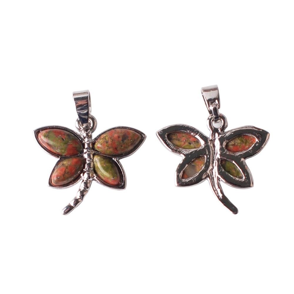 Silver Butterfly Gemstone Pendant
