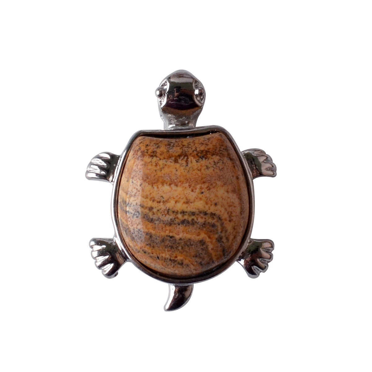 Silver Tortoise Gemstone Pendant