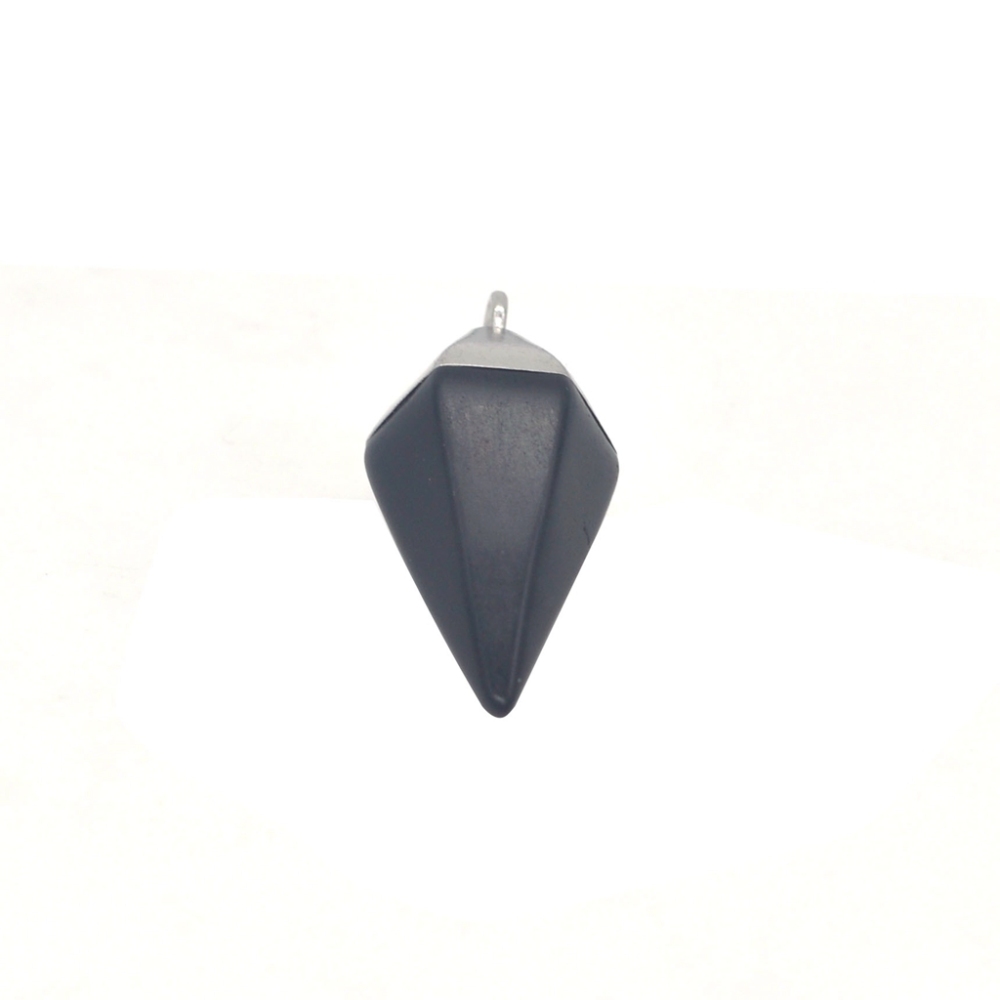 Silver Hexahedral Cone Gemstone Pendant