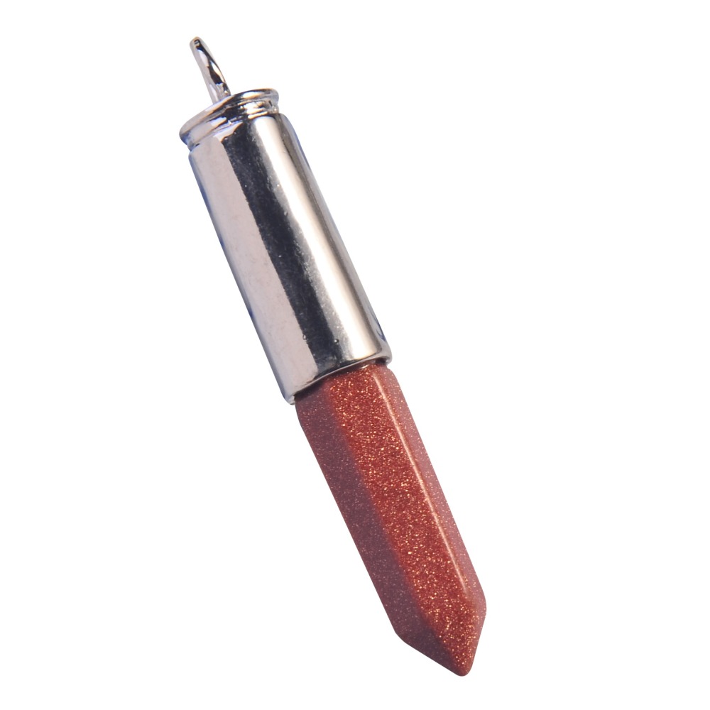 Silver Hexahedral Cylinder Gemstone Pendant