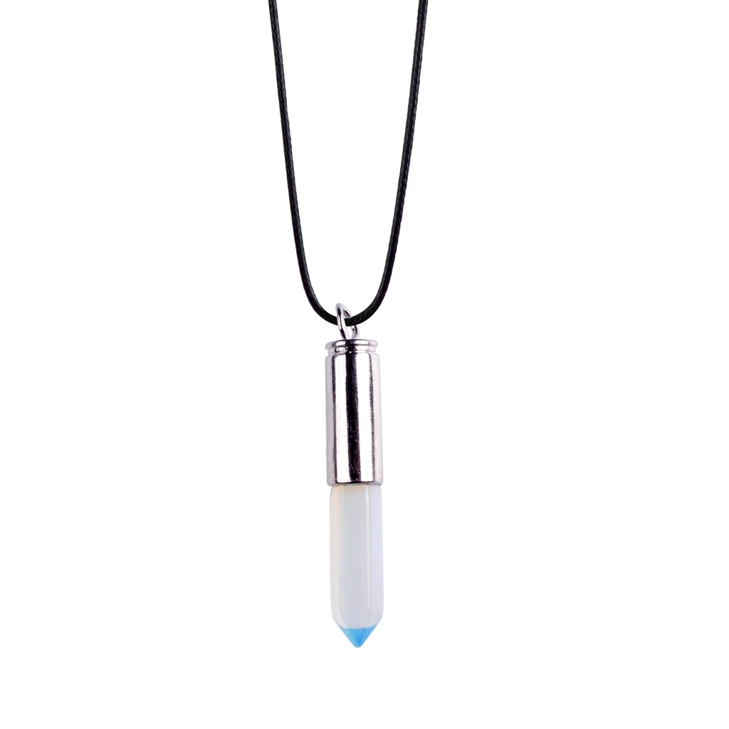 Silver Hexahedral Cylinder Gemstone Pendant