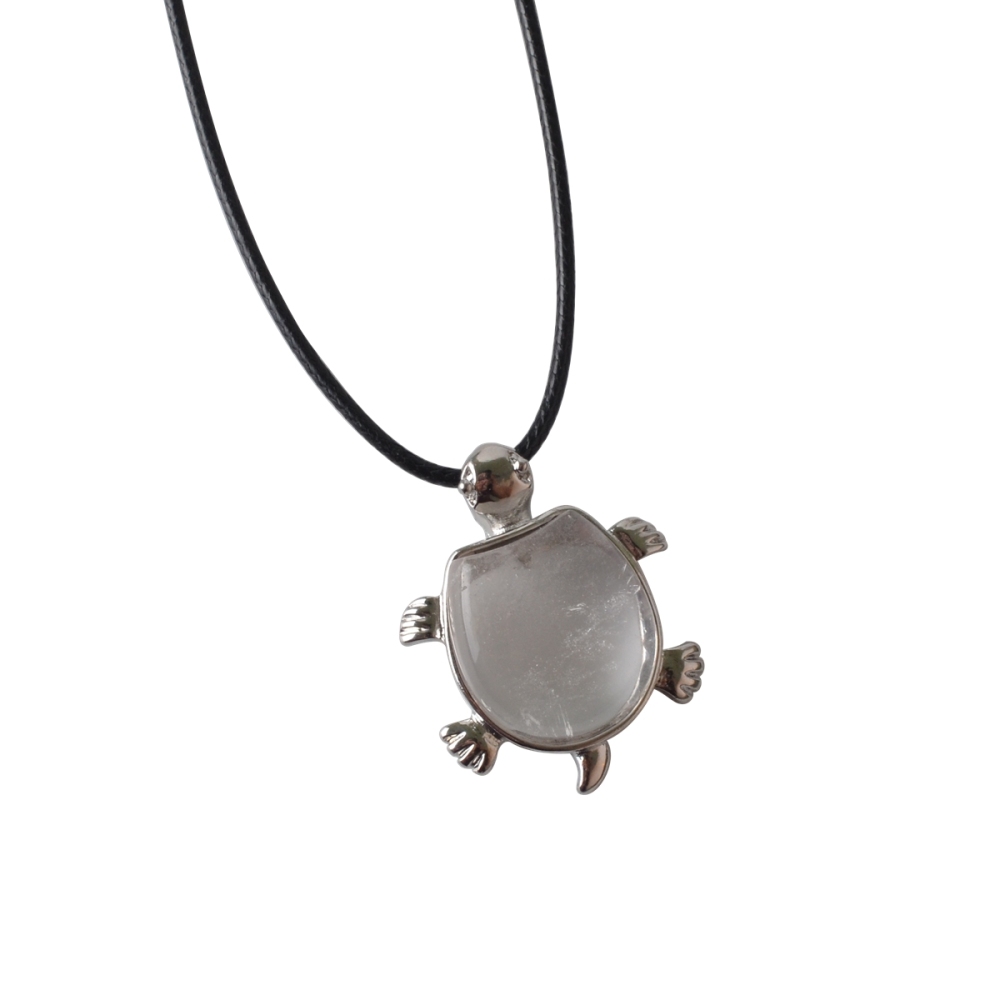 Silver Tortoise Gemstone Pendant