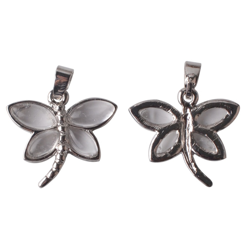 Silver Butterfly Gemstone Pendant