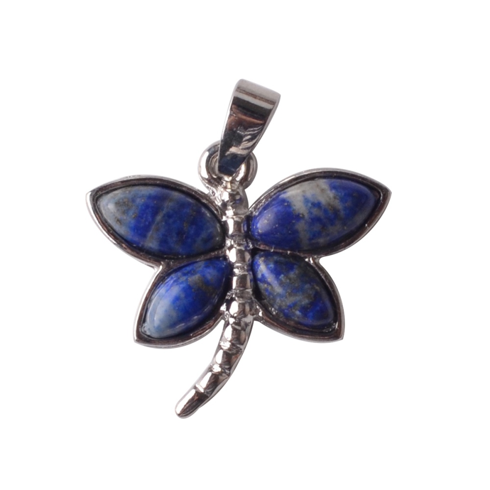Silver Butterfly Gemstone Pendant