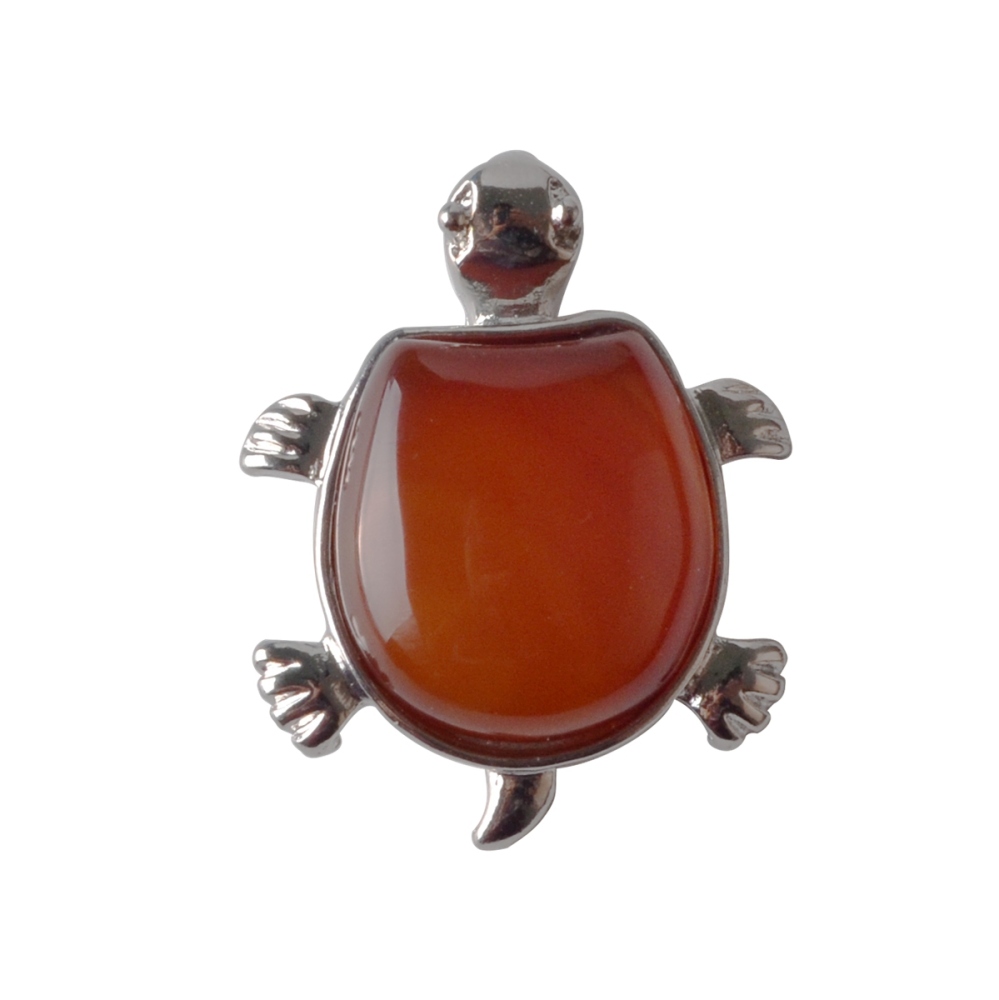 Silver Tortoise Gemstone Pendant