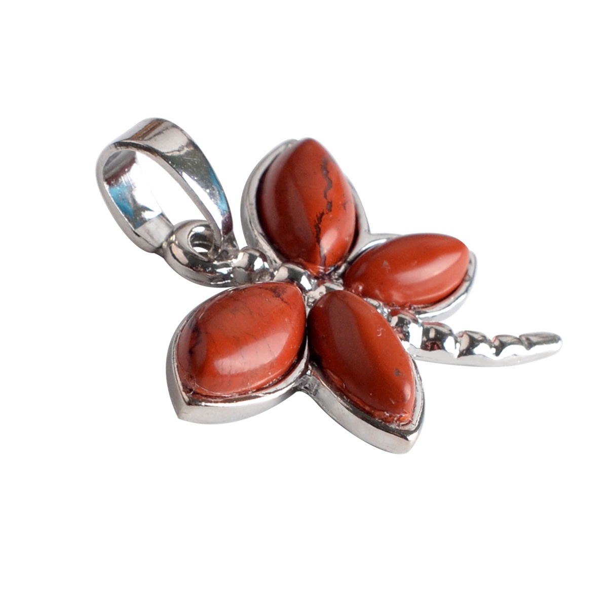 Silver Butterfly Gemstone Pendant