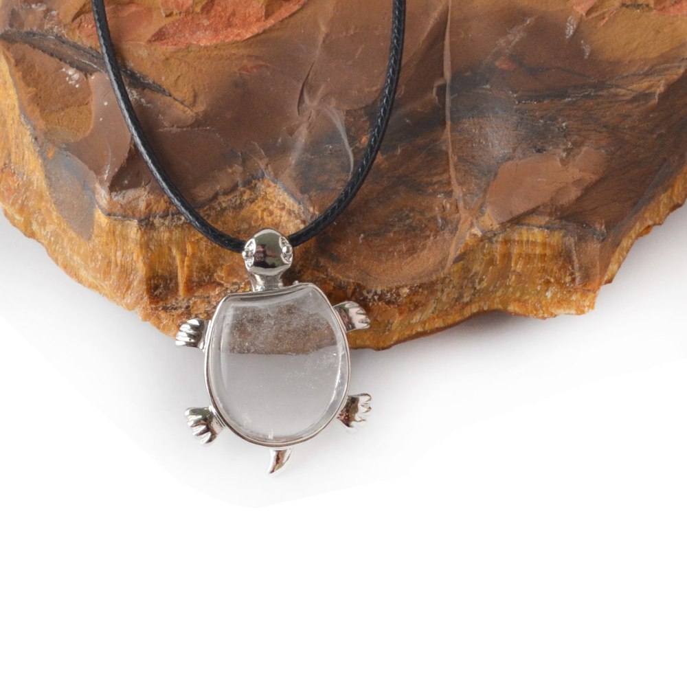 Silver Tortoise Gemstone Pendant