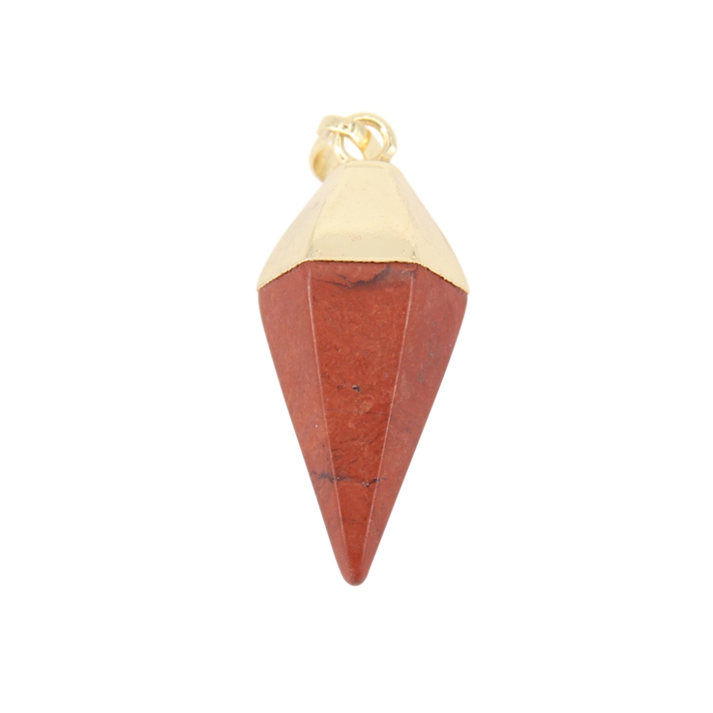 Silver Hexahedral Cone Gemstone Pendant