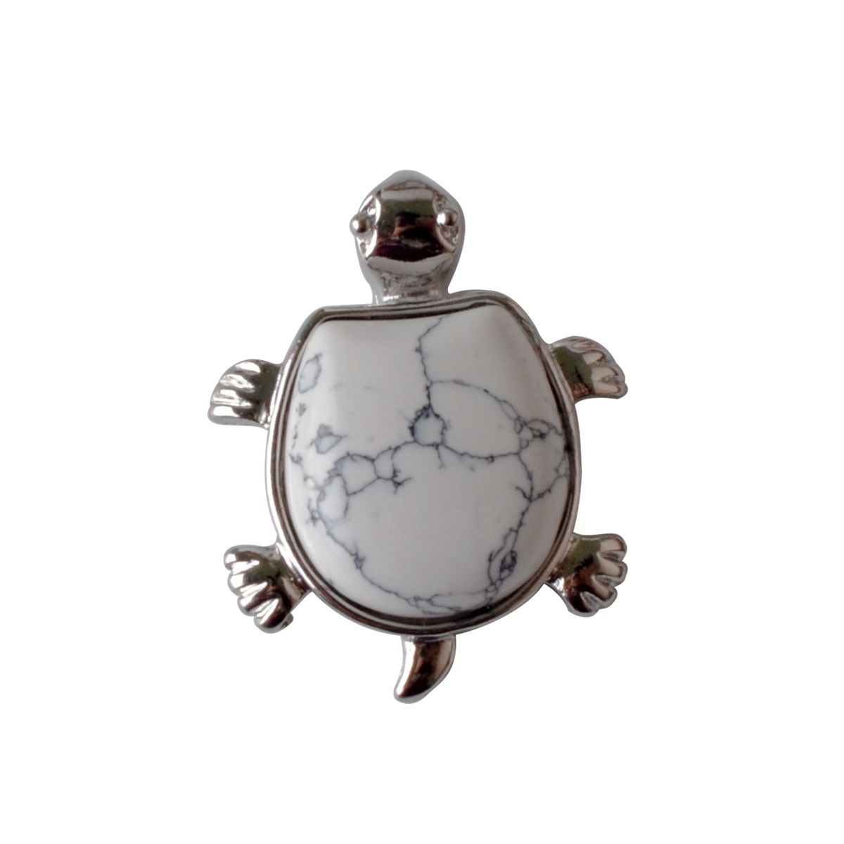 Silver Tortoise Gemstone Pendant