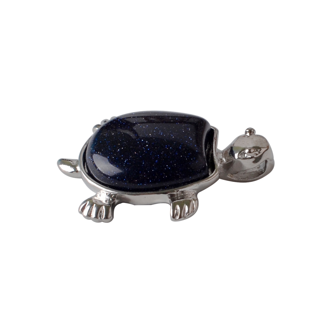 Silver Tortoise Gemstone Pendant