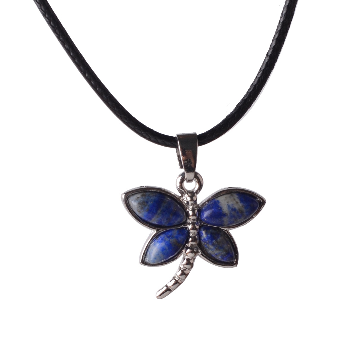 Silver Butterfly Gemstone Pendant