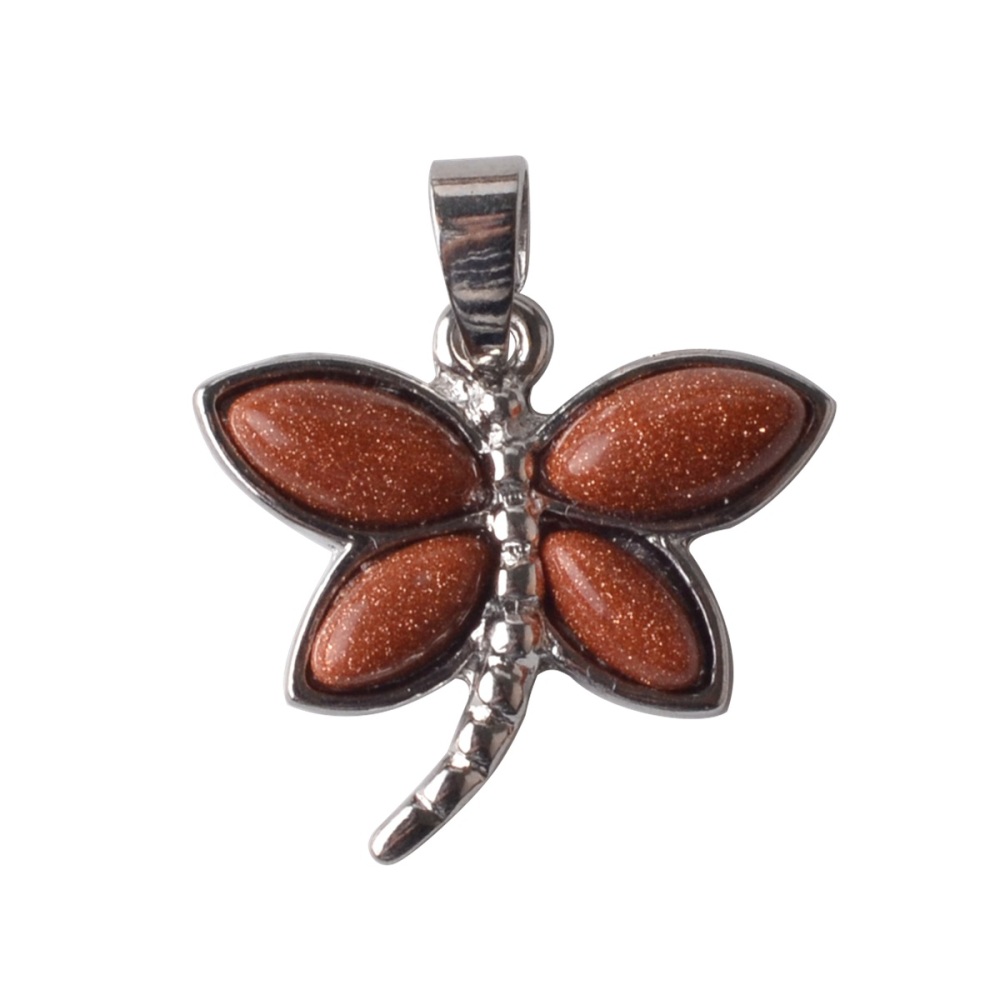 Silver Butterfly Gemstone Pendant