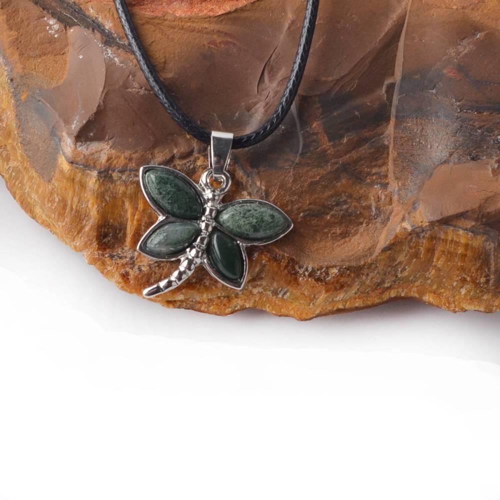 Silver Butterfly Gemstone Pendant