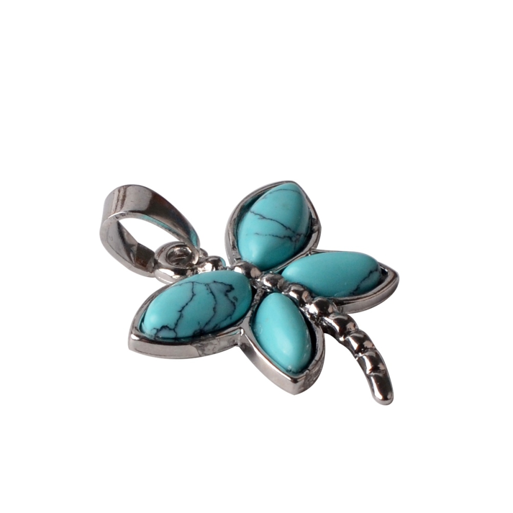 Silver Butterfly Gemstone Pendant