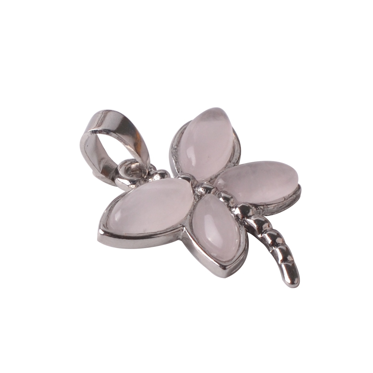 Silver Butterfly Gemstone Pendant